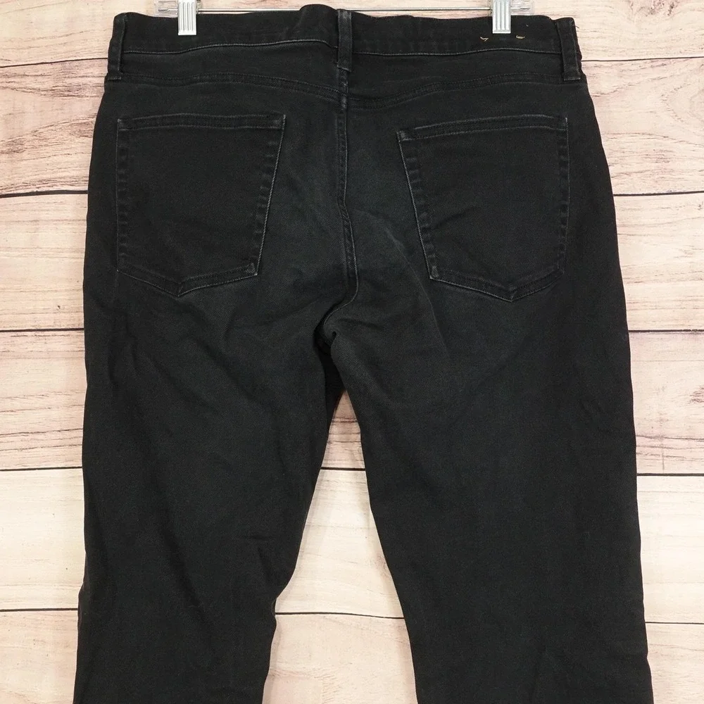 J.CREW 770 Jeans Mens 34x32 Black Dark Wash Regular Tapered Stretch Denim Pants